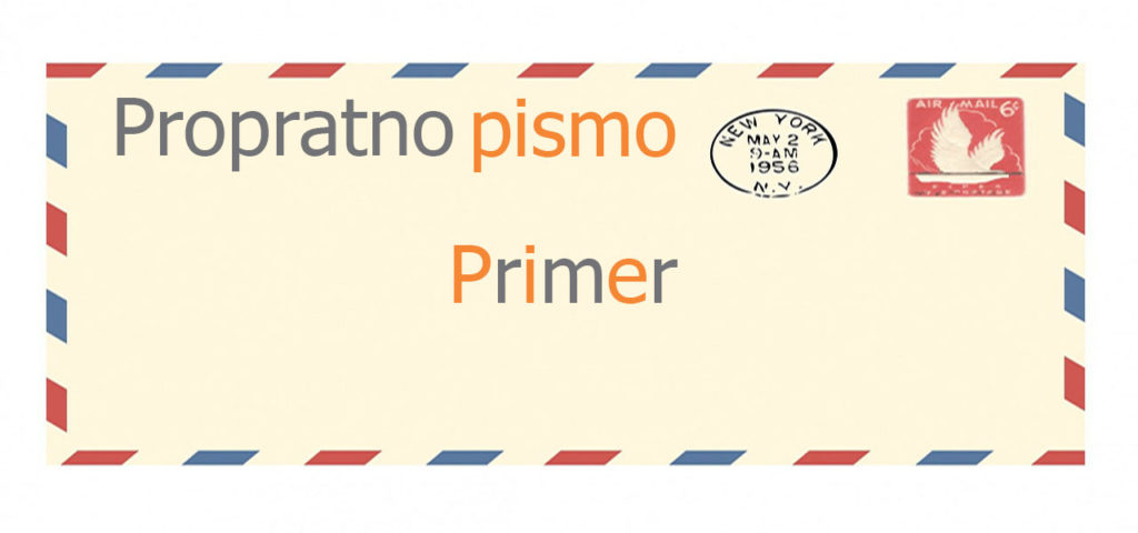 Propratno pismo primer